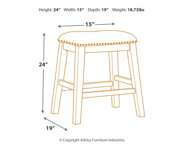 Caitbrook Upholstered Stool (2/CN)