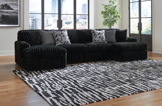 Midnight-Madness 3-Piece Sectional with Chaise