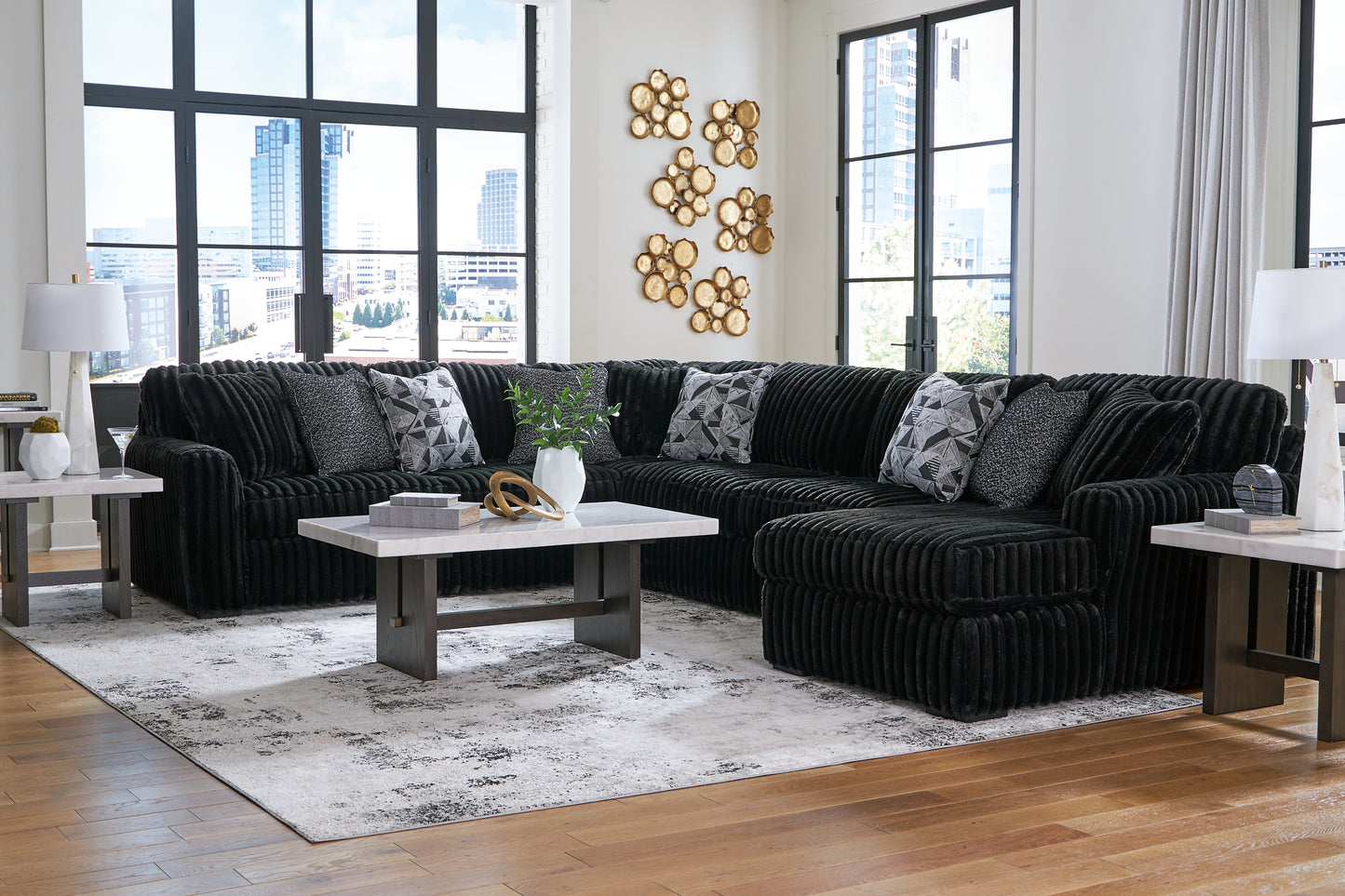 Midnight-Madness 4-Piece Sectional with Chaise