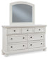 Robbinsdale King Panel Bed with Mirrored Dresser and 2 Nightstands