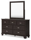 Covetown Twin Panel Bed with Mirrored Dresser and 2 Nightstands