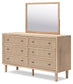 Cielden Queen Panel Headboard with Mirrored Dresser and Nightstand