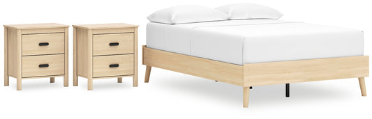 Cabinella Full Platform Bed with 2 Nightstands