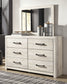 Cambeck Twin Panel Bed with Mirrored Dresser and Chest